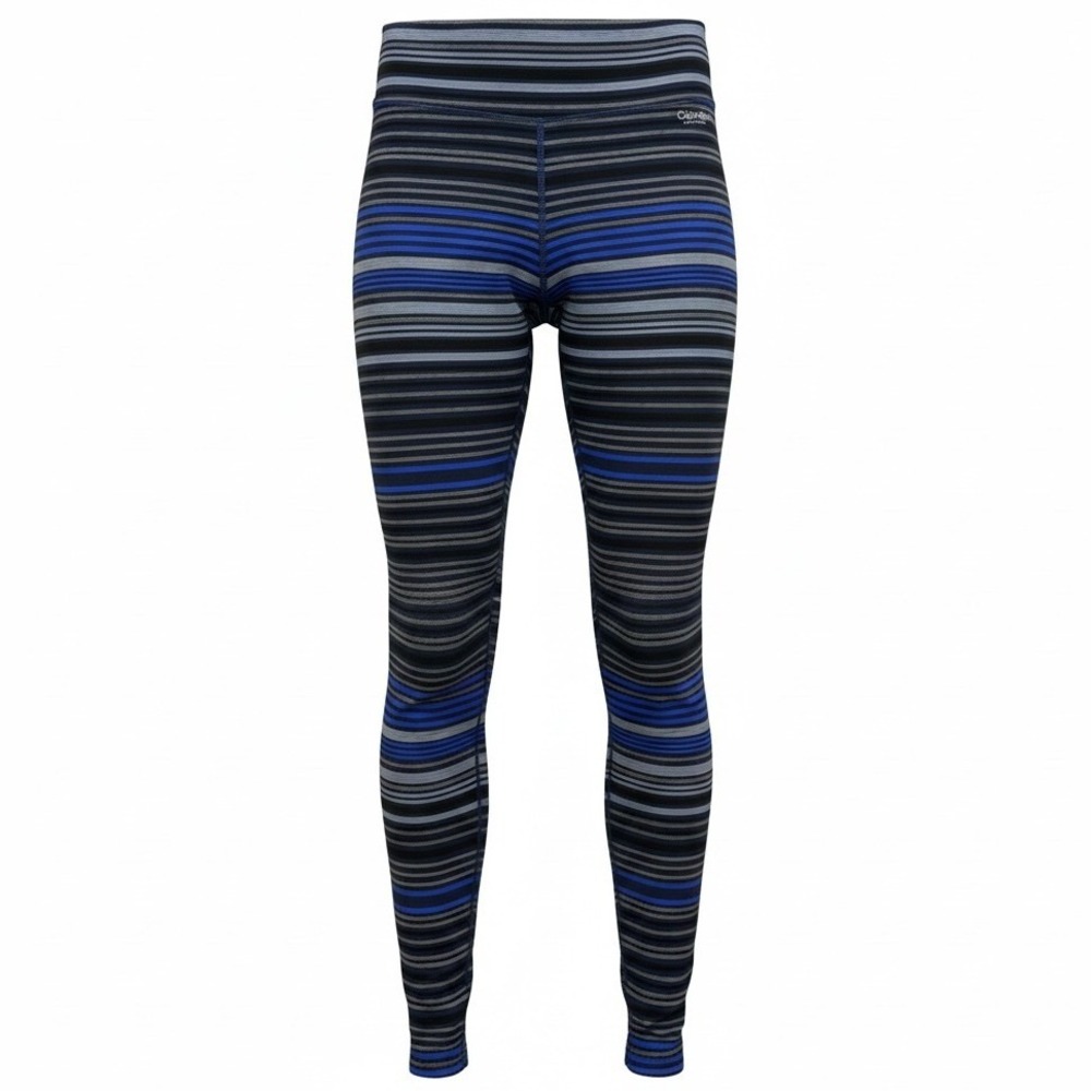 Calvin Klein Performance Womens Size S Small Striped Blue‎ Grey Wicking Leggings